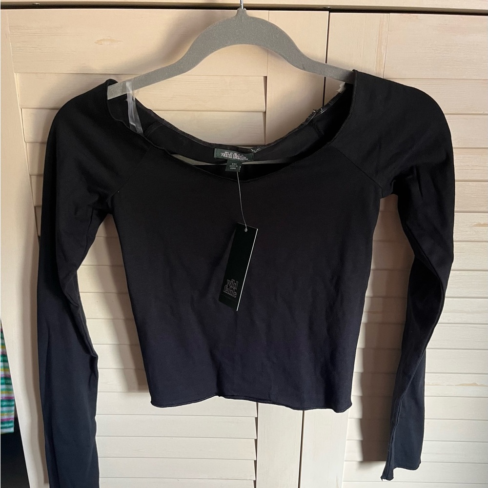Wild Fable Black Long Sleeve Bodysuit